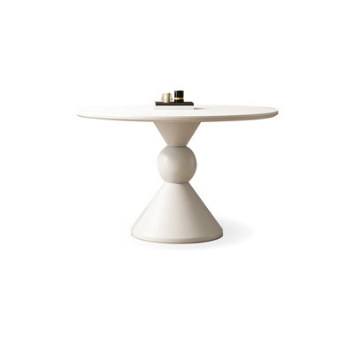 White Round Sintered Stone Dining table