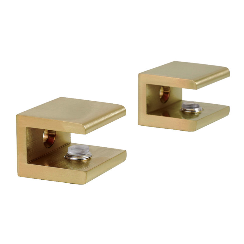 Kingston Brass Levitas Glass Shelf Clamp, Brushed Brass
