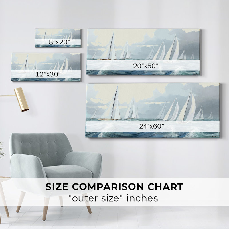 «Sail Ho» sur toile, H 8 po x l 20 po x P 1,5 po