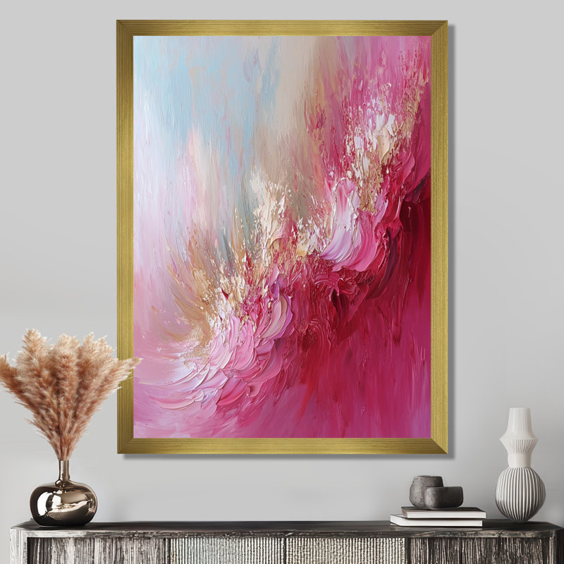 Timms - reproduction d'art sur toile abstraite, H 32 po x l 16 po, Picture Framed, Doré
