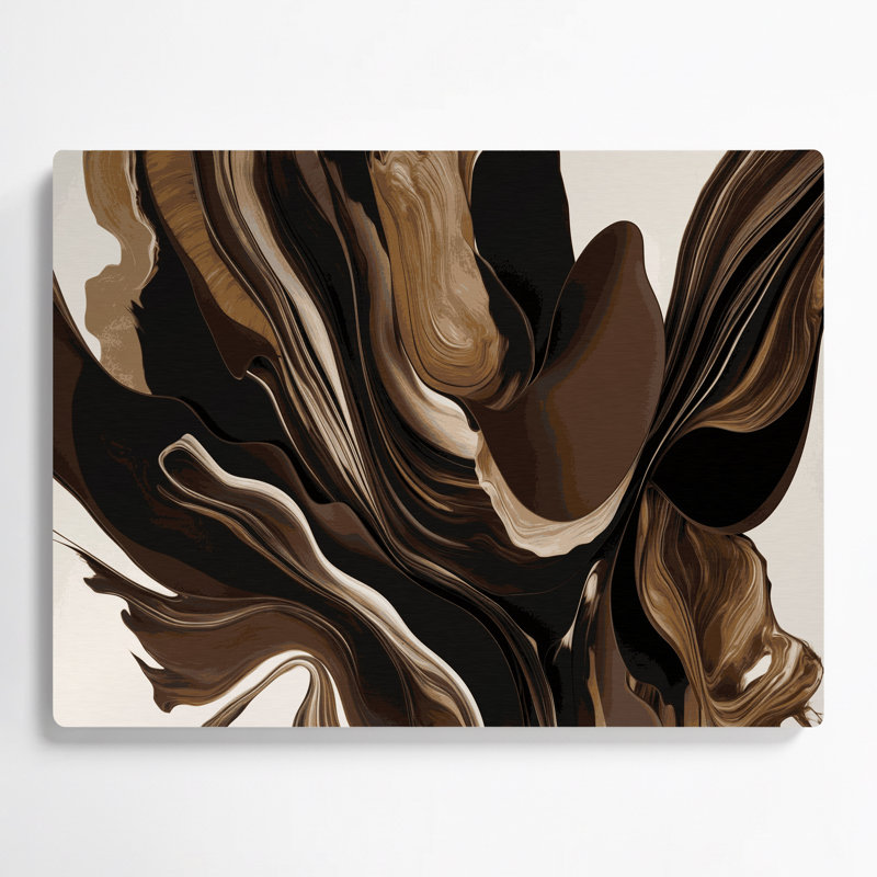 Art mural en métal brun Lyrical Abstraction 25, H 20 po x l 24 po
