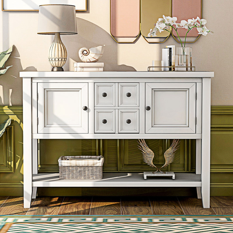 Alexsandra 46'' Solid Wood Console Table, White