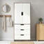 HOMCOM 2 Door Wardrobe with 3 Drawers 50D x 80W x 180Hcm Rustic Brown