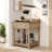 Retro Style Nightstand With 1 Drawer, An Open Shelf, Turned Legs And Metal Handles