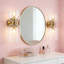 Ensemble d'appliques murales 2 lumières avec ampoules DEL - Luminaire moderne en verre transparent et finition laiton pour la chambre à coucher, la salle de bain et le couloir