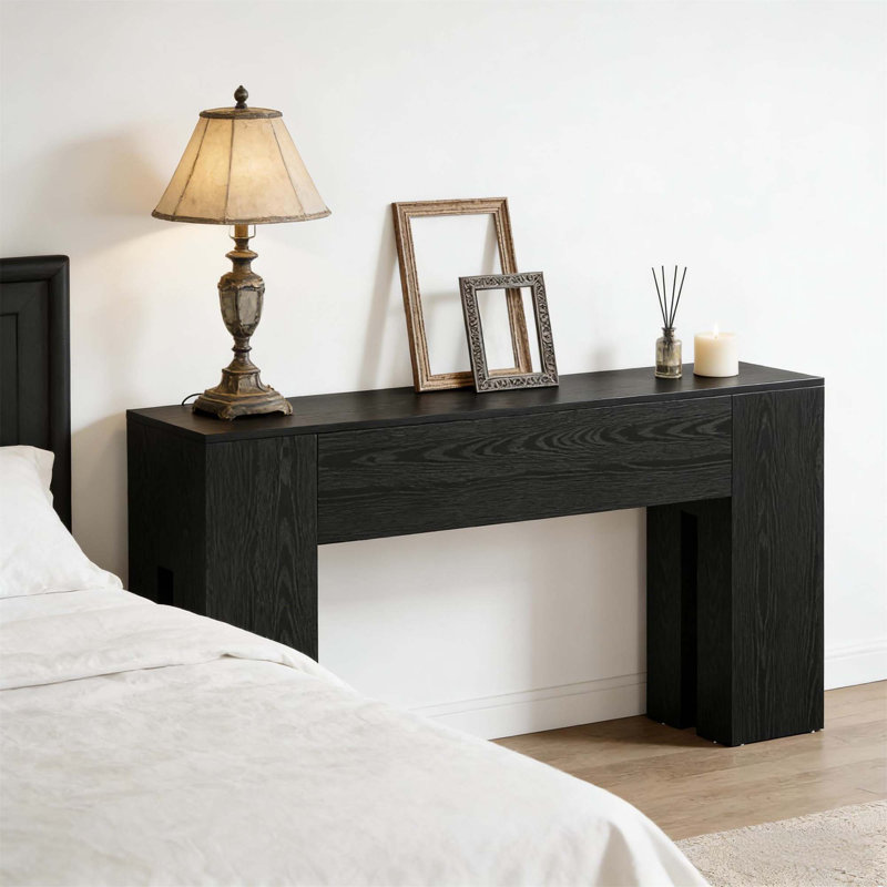 Rustic Farmhouse Foyer Table with Heavy-Duty Reinforced Top and Versatile Storage Options for Modern Living