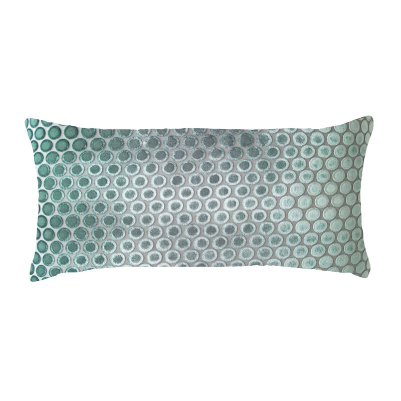 Dots Rectangle Velvet Pillow Cover & Insert, 7" x 15", Jade