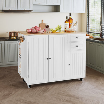 Sagrario Kitchen Island with Solid Wood Top by Ebern Designs