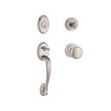 Columbus Handleset with Single Cylinder Deadbolt and Door Knob and Rosette