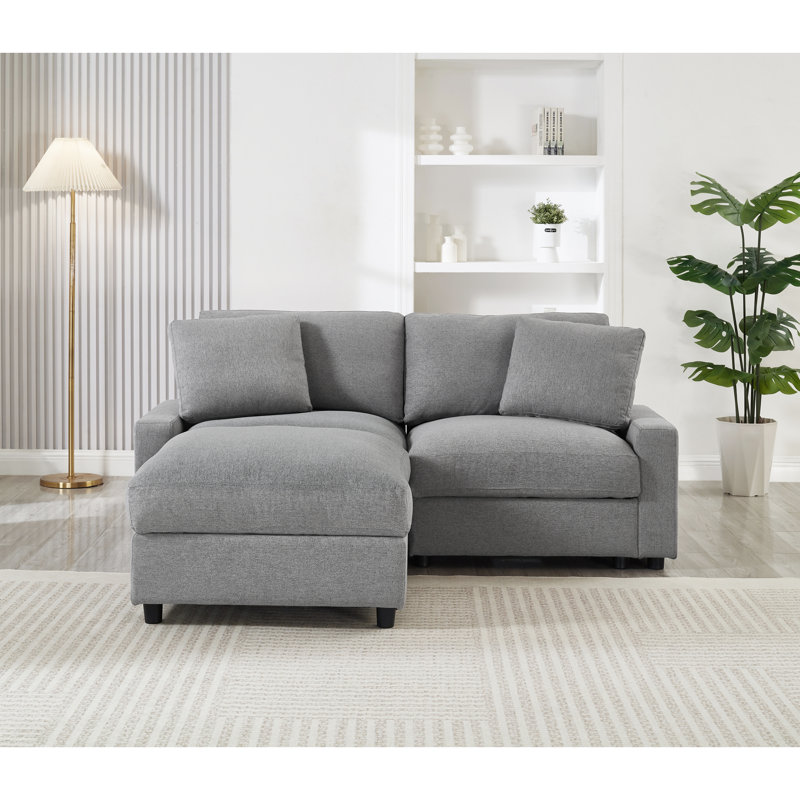 Canapés modulaires en forme de L peu encombrants, style moderne en polyester durable avec rangement pour la maison