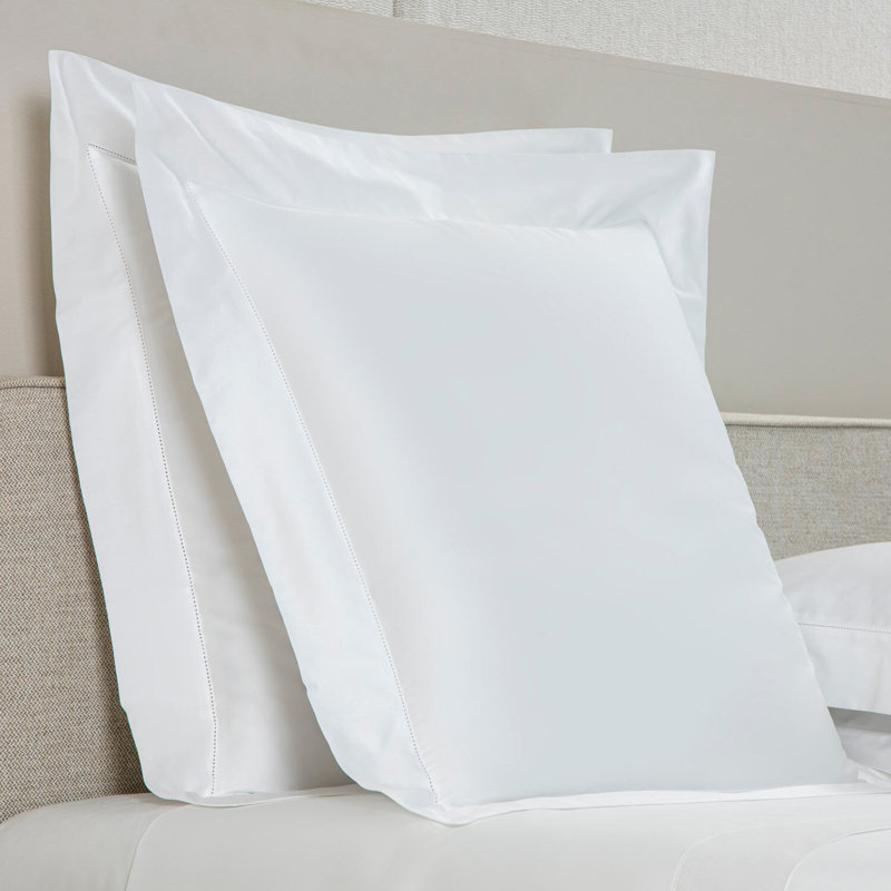 Single Ajour Pillow Sham, White, Euro