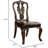 Solid Wood Side Chairs   Of 2  - Dark Brown Seat, Intricate Back Design, Cherry Finish Luxury Traditional Dining 2 In With Soft Padded Seat And