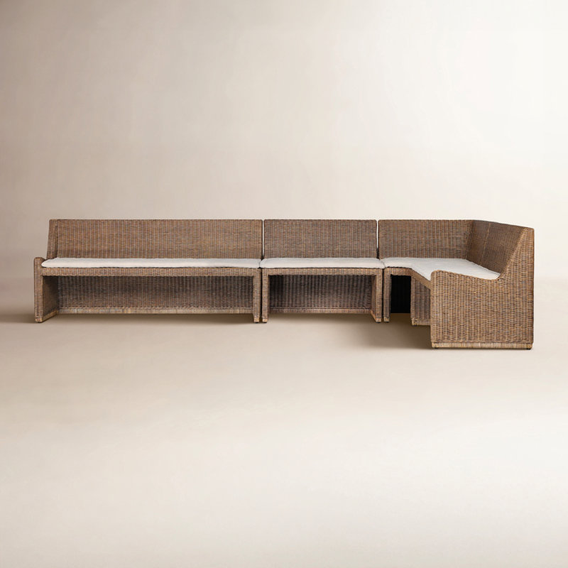 Senna L-Shape Dining Banquette, 32.5" H x 144.75" W x 83.25" D, Right Hand Facing