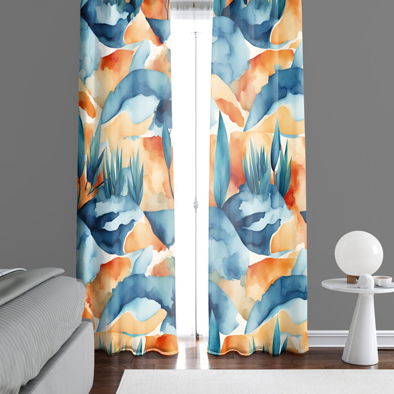 Paire de rideaux semi-transparents en polyester Duha, L 56 po x L 78 po