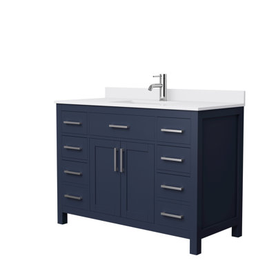 Beckett 48" Freestanding Single Bathroom Vanity with Cultured Marble Top