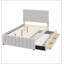 Lit plateforme tapissier avec couchette simple et 3 tiroirs Christiano-1266260598