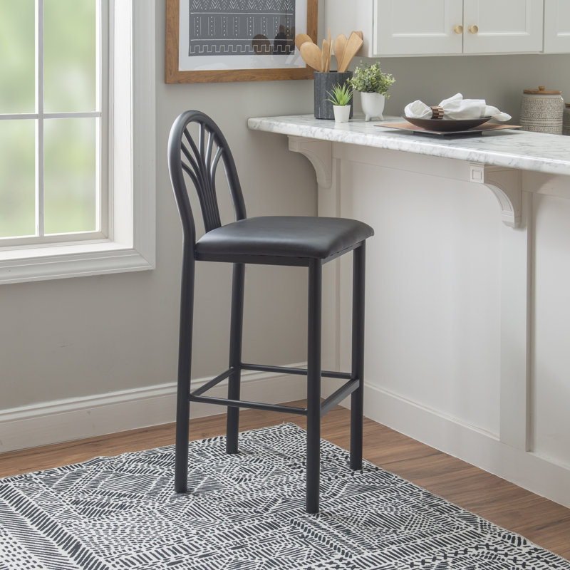 Jevhen Upholstered Counter Stool with Metal Frame