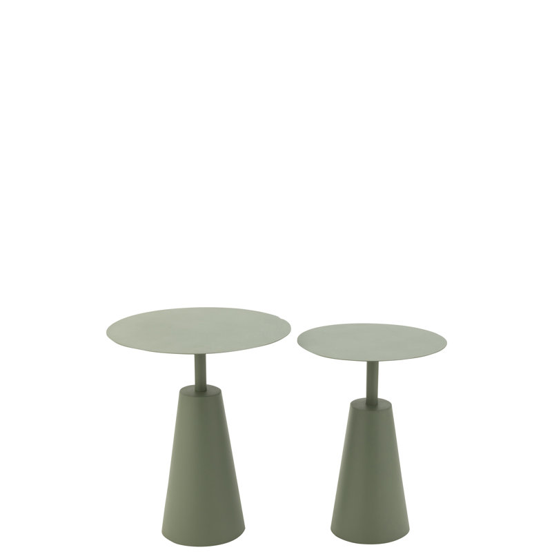 Mounah Circular Iron Outdoor Patio Table - 48 cm W 48 cm D, Green