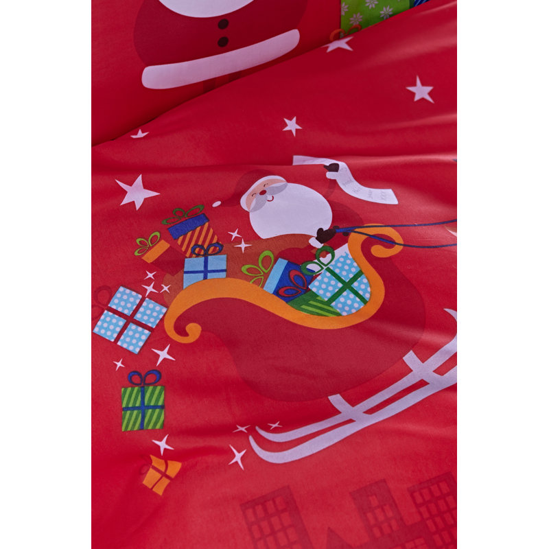 Santa’s Christmas Presents Duvet Cover Set, Twin Duvet Cover - 1 Standard Pillowcase