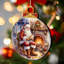 Ornement en bois Père Noël au foyer