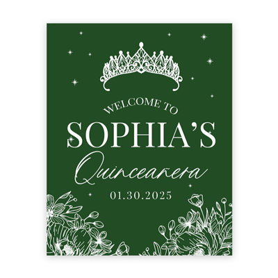 Grand panneau de bienvenue personnalisé Quinceañera
