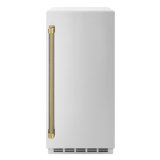 ZLINE Autograph 15 in. Touchstone Clear Cube Ice Maker with Solid Steel Door & Bronze Helix Handle