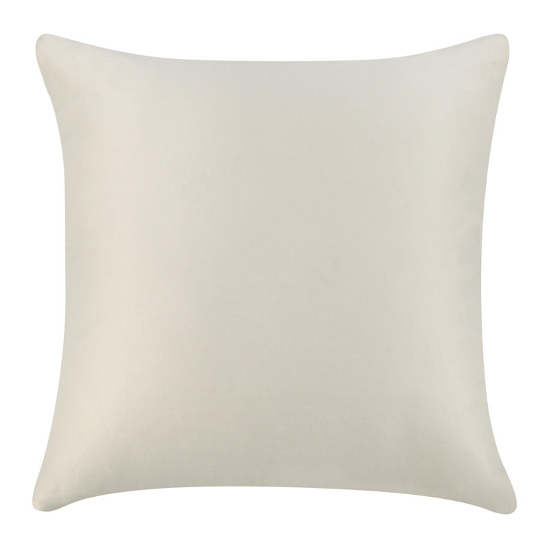 Stella 26" Recycled Fabric Fabric Throw Pillow, Ivory, Ivory, 26" x 26", Square
