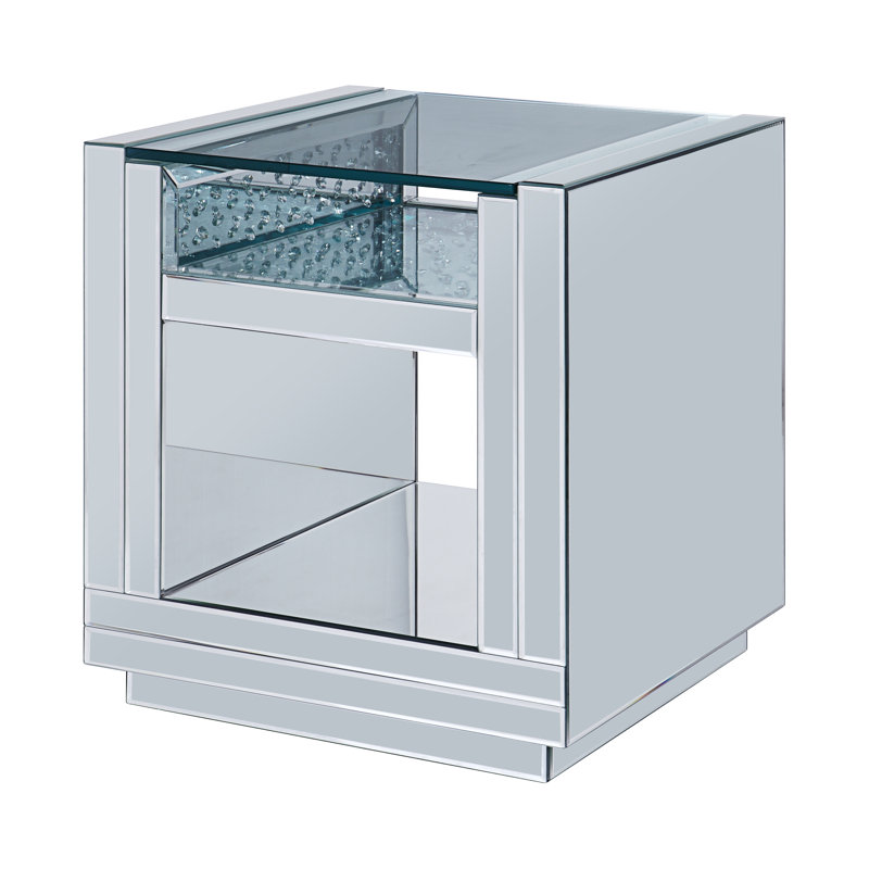 Table de bout, miroir et faux cristaux