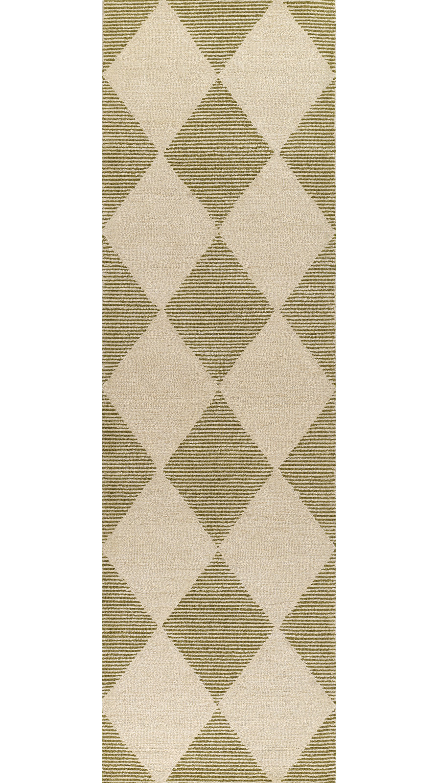 Pepperdine Hand Tufted Wool Geometric Green Area Rug 5' X 8', 2'3" X 8' Runner