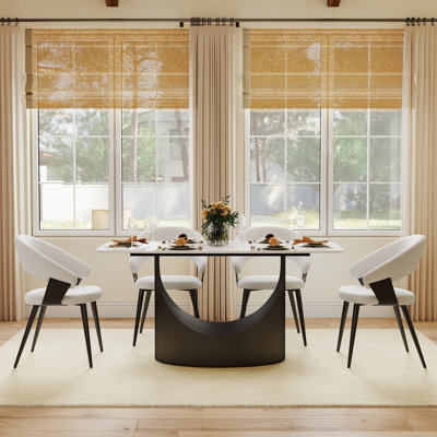 Aliyas 63" & 70.87" Stone Pedestal Dining Table