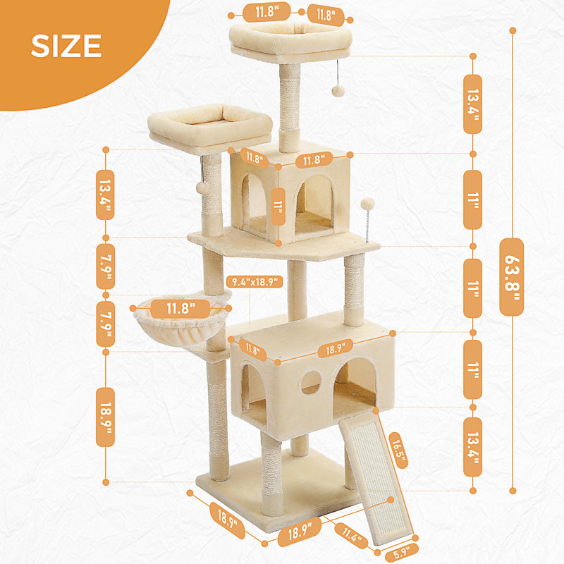 Tour à chat pour chat, Beige