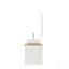 Meuble-lavabo mural à double tiroir 32 pouces + plateau en bois massif, lavabo carré en céramique et miroir rond, design minimaliste moderne, alliant fonctionnalité et style