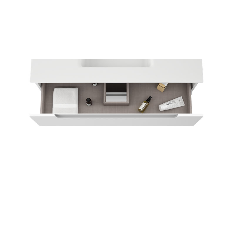 Moncler 40'' Single Bathroom Vanity with Ceramic Top, White
