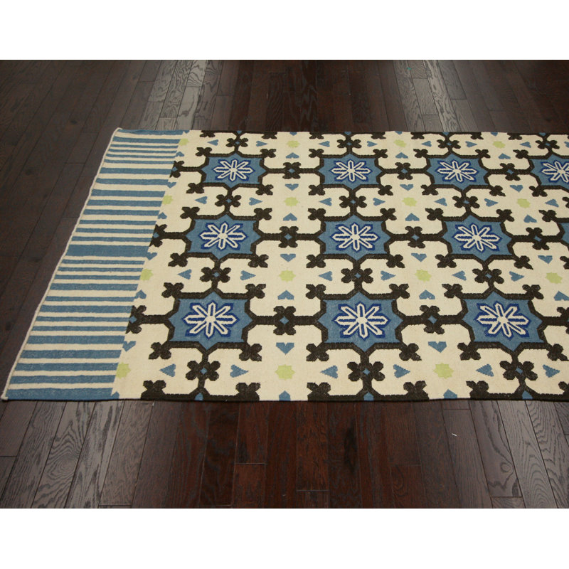 Wool Geometric Indoor Rug, Rectangle 4' x 6'