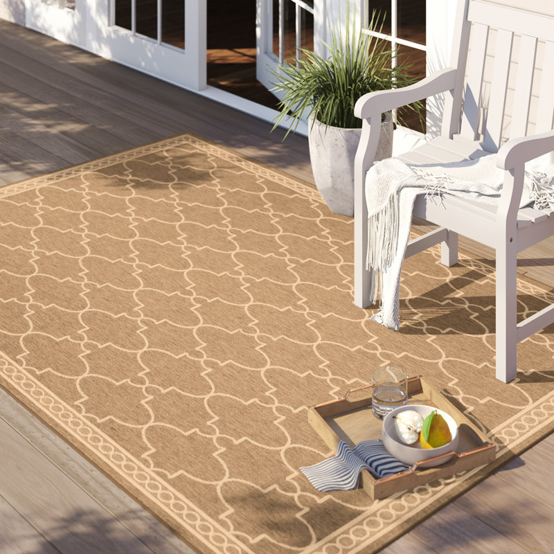 Tapis intérieur / extérieur beige Herefordshire, Rectangle 5 pi 3 po x 7 pi 7 po