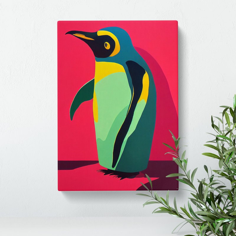 Penguin Abstract No.8 - Wall Art, 50cm H x 35cm W, Wrapped Canvas, No Matte