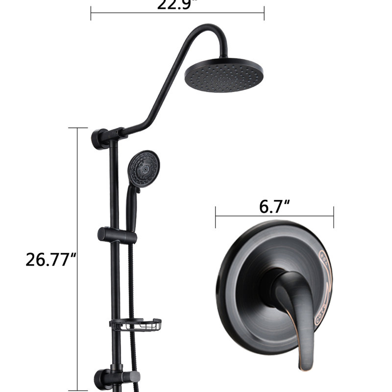 Dual Shower Head System With 8" Rain & Handheld - Strong Water Flow Wall Mounted Noise Insulation