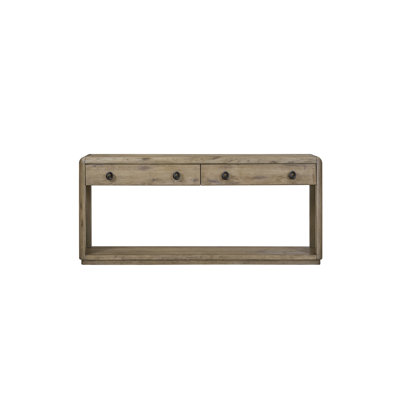 Zina Console Table with 2 Drawers and Open Shelf – English Knotty Oak