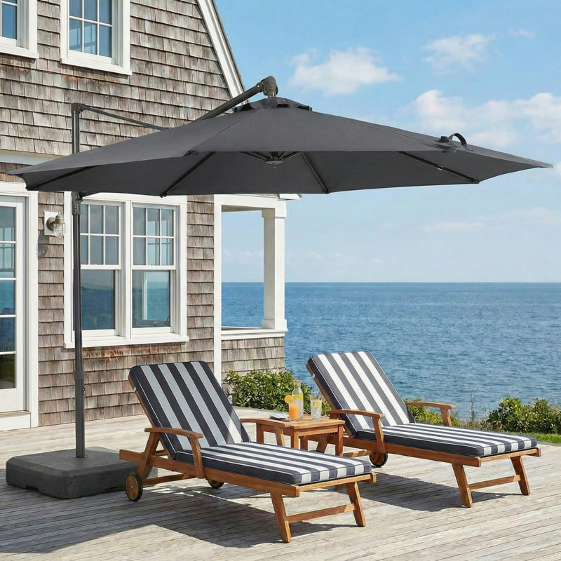 Parasol de remplacement de 9 pi pour parasol de patio à 8 nervures, Storm Grey