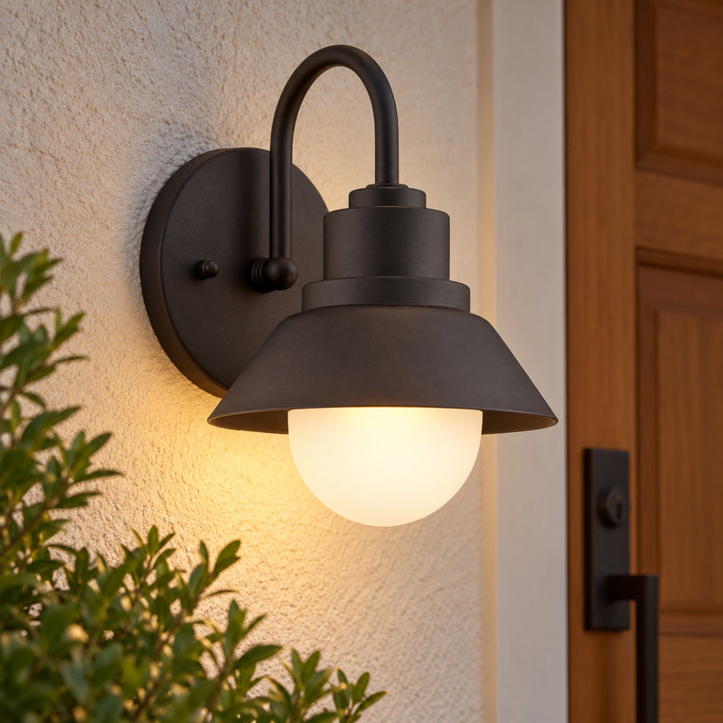 Boler Metal Wall Light, Matte Black