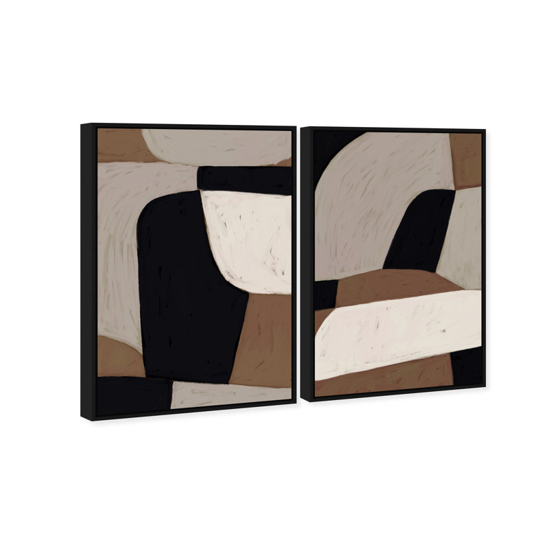 All The Way Set Abstract Canvas Print by Oliver Gal, Black Frame, 10 x 15, 31"H x 46"W, Black Floater Frame