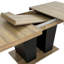 Table de salle à manger extensible pour 4 à 10 personnes, table de salle à manger en bois avec base à piédestal double robuste et grande table extensible moderne