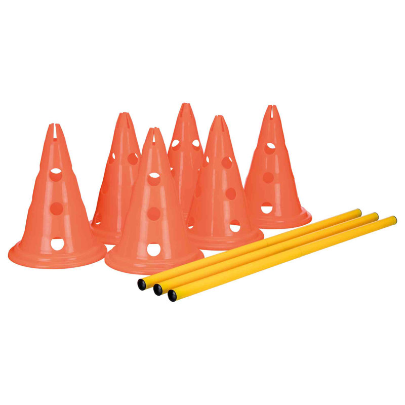 Adjustable Orange and Yellow Dog Agility Hurdle Cone Set