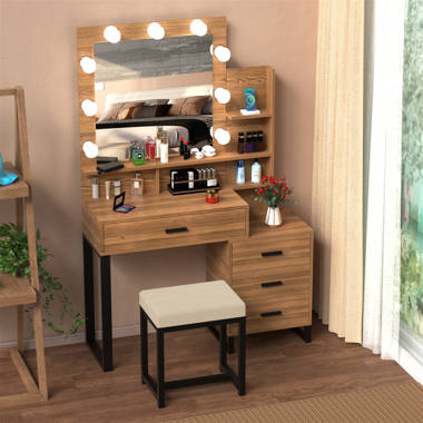 Latitude Run® Kialen Vanity with 3 Mirrors and 5 Drawers & Reviews