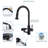 Modern 3-in-1 High-Arc Pull-Down Sprayer Kitchen Faucet with 3 Function Spray Mode & Press-Type Glass Rinser-119222233