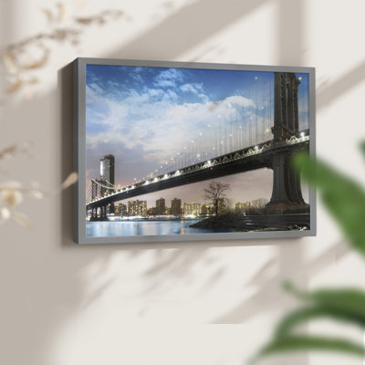 NY Night -Framed Print - Restickable