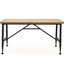 Table basse industrielle pour patio en bois d'aspect antique, structure en métal noir