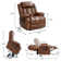Latitude Run Lay Flat Dual Motor Power Lift Recliner Chair with Vibrating Massage and Heating, Infinite Position, 2 Remote Control, and Side Pockets, USB Ports, Faux Leather