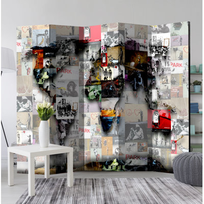 89'' W x 68'' H 5 - Panel Solid Wood Folding Room Divider
