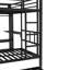 Lit superposé double au-dessus de simple avec garde-robe intégré, lit superposé en métal avec lit gigogne, bureau pliable, échelles, conception à réduction de bruit, noir-147478033